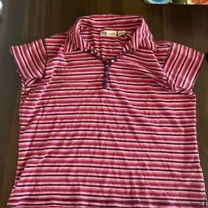 💕VINTAGE💕 Faded glory - snap collared polo style T-Shirt